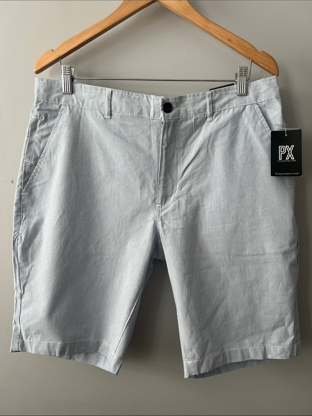 PX Men’s Light Blue Flat Front Shorts